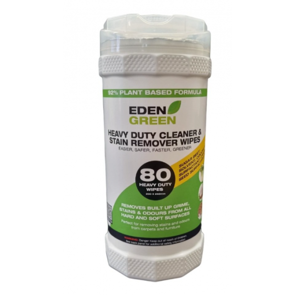 Eden Green Heavy Duty Cleaner and Stain Remover Wipes Tub of 80