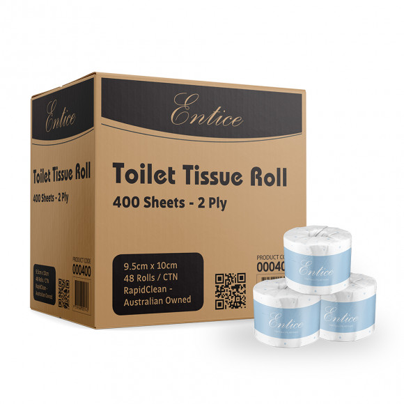 Entice 2 Ply 400 Sheet Toilet Paper Carton of 48