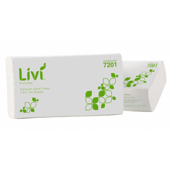 Livi Everyday Basics Ultraslim Hand Towel Carton of 2400